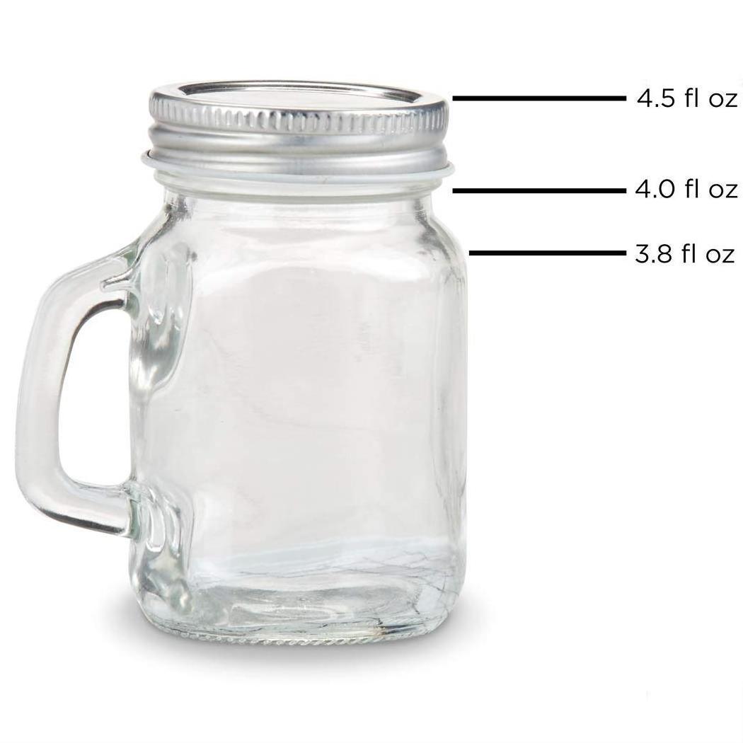 Wholesale mini glass mason jar 4oz mug shot glass handle with lid