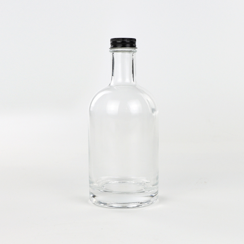 Empty Nordic Round 750ml Liquor Gin Vodka Glass Bottle for Sauces with 33/400 Screw Cap