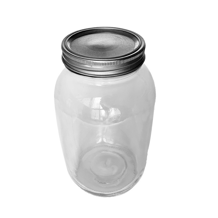 Top Sale 64oz Half Gallon Wide Mouth Big Glass Mason Jar with Plastic Or Metal Lid