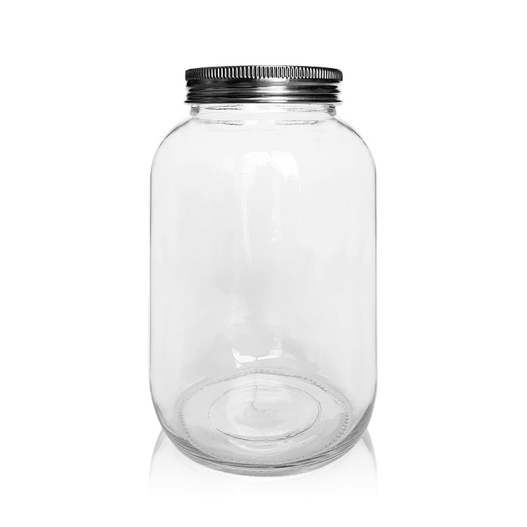 Top Sale 64oz Half Gallon Wide Mouth Big Glass Mason Jar with Plastic Or Metal Lid