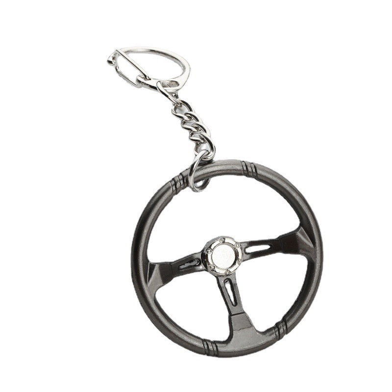 Hot Selling Personality Racing Steering Wheel Modified Muscle Cars parts KeyChain Steering Wheel Creative Model Metal Key Chains