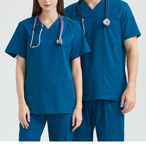 Hot Sale Doctor Uniforms Medical Nursing Scrubs Uniform Clinic Scrub Sets Short Sleeve Tops+pants Uniform