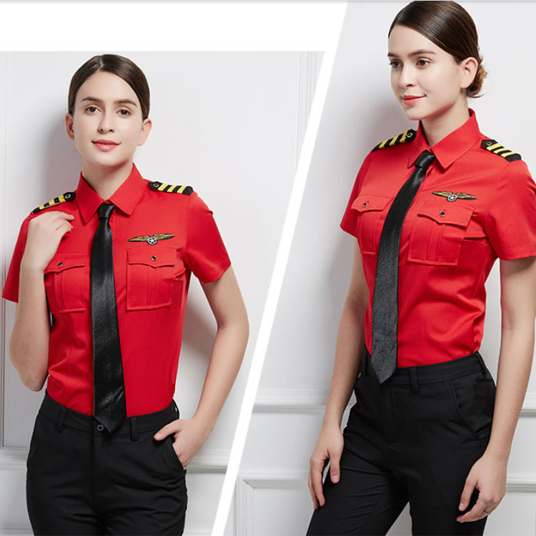 Fashion Airline Stewardess Uniforms Airline Uniform Fabric Airline Pilot Captain Uniform