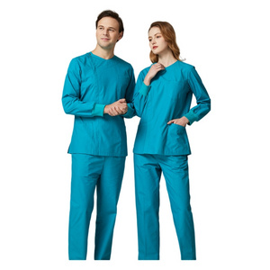 Nursing Sets Dentist Cleanroom Uniform Sets Custom Navy Blue Unisex Scrub Sets