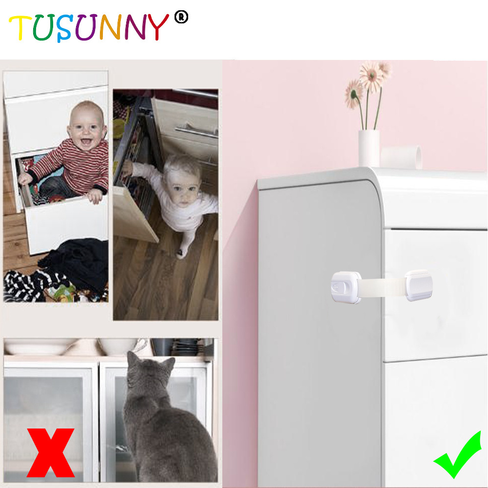 Kid Proofing Kit Baby Safety Lock Children Cabinet Drawer Door Fridge Plastic Lock For Kids Safety Safety Lock Dropship