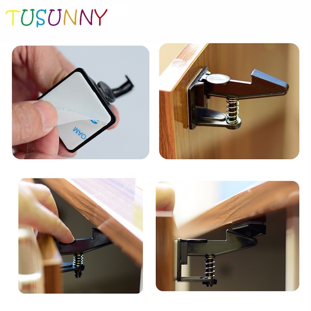 High Quality Baby Proofing Plane Cabinet Door Child Lock Adhesive No Drilling Child Baby Safety Locks