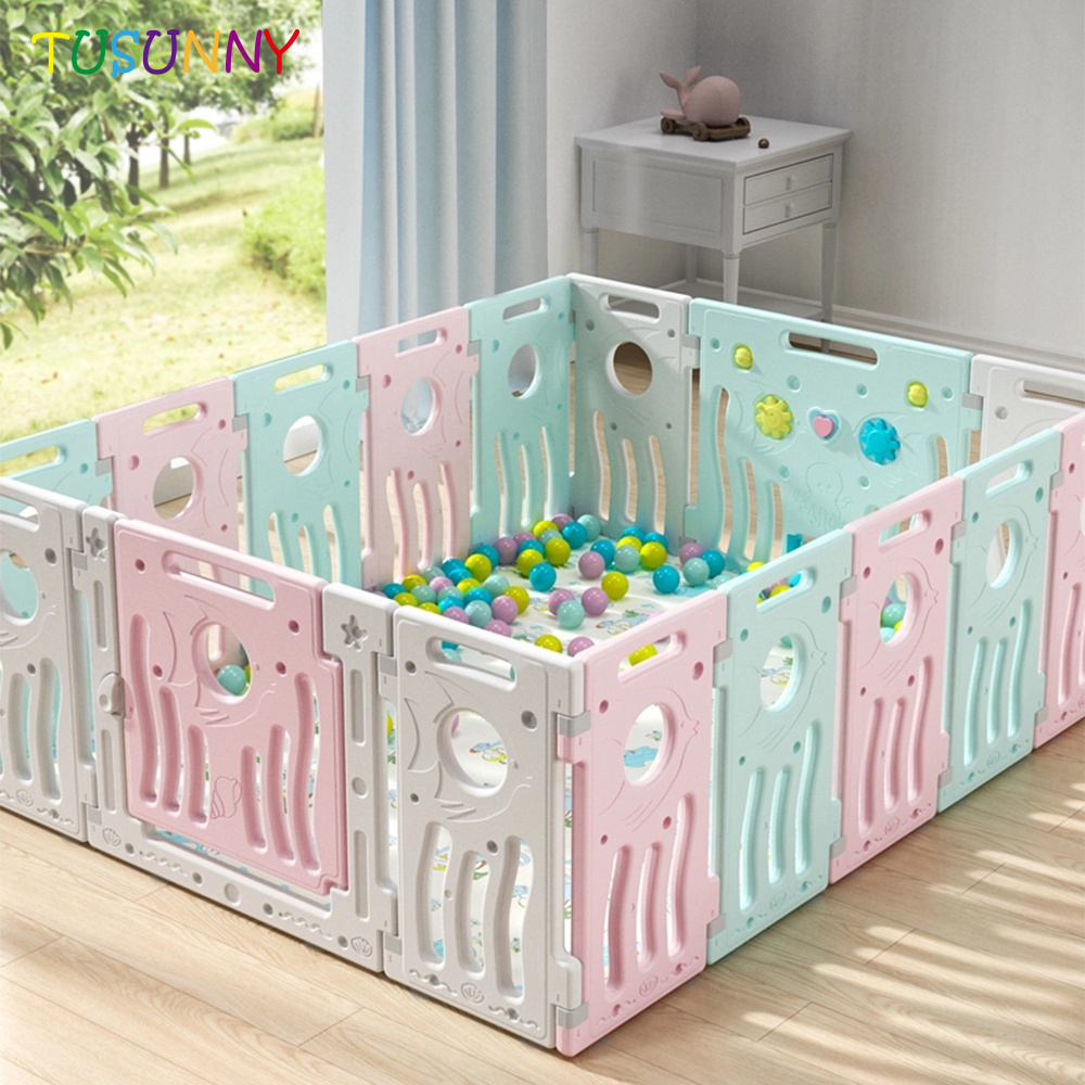 Cartoon Pattern Design Baby Play pen Fence Kids Safety Gate Interactive Toddler Baby Play Room