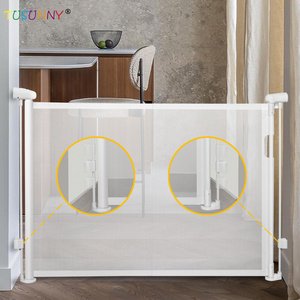 Portable Folding Safety Barrier Stair Retractable Baby Extra Tall Pet Security Indoor Gate