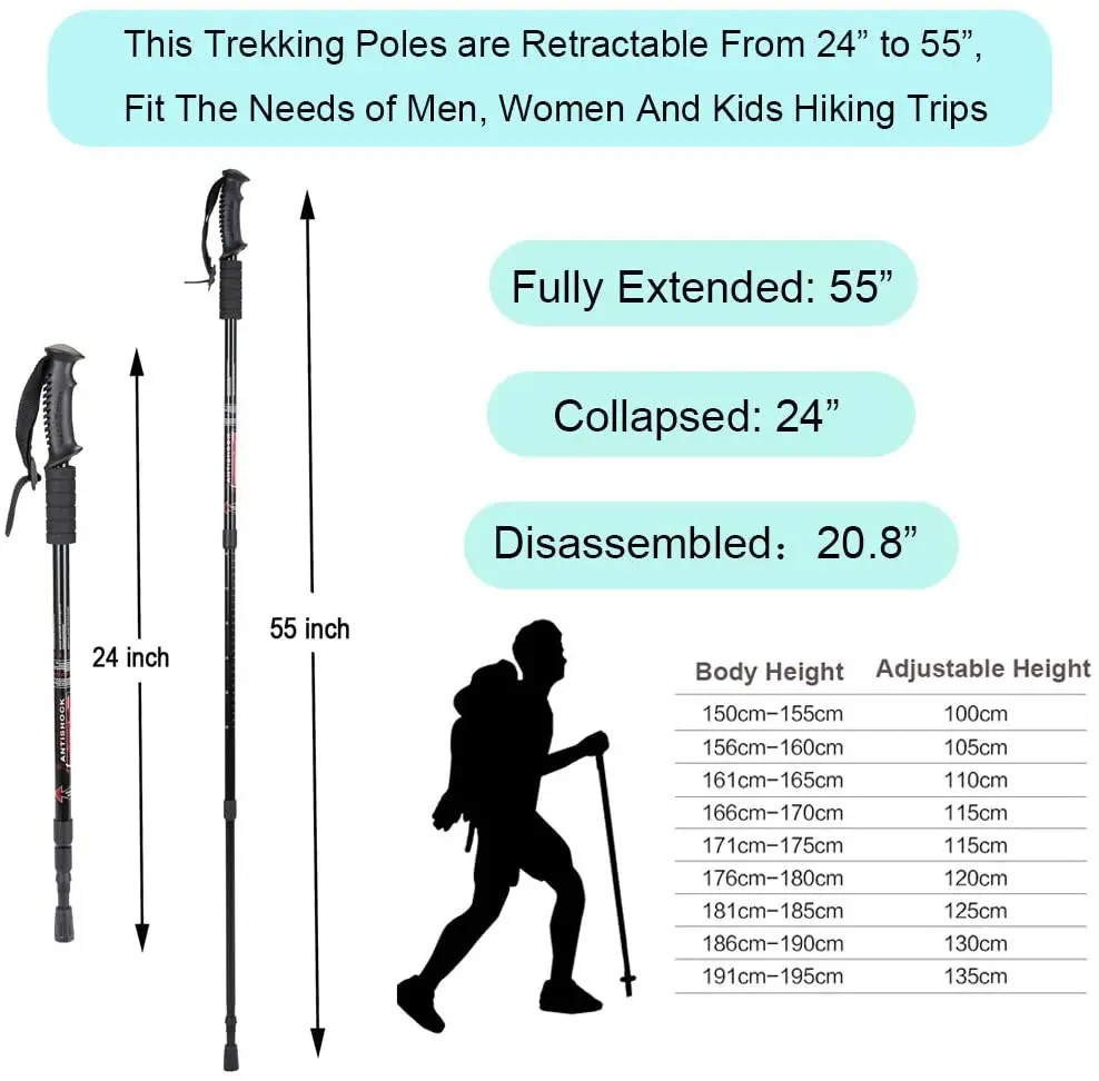 Outdoor Alpenstock Carbon Fiber Walking Sticks Telescoping Foldable Self Defense Hiking Trekking Poles Sticks