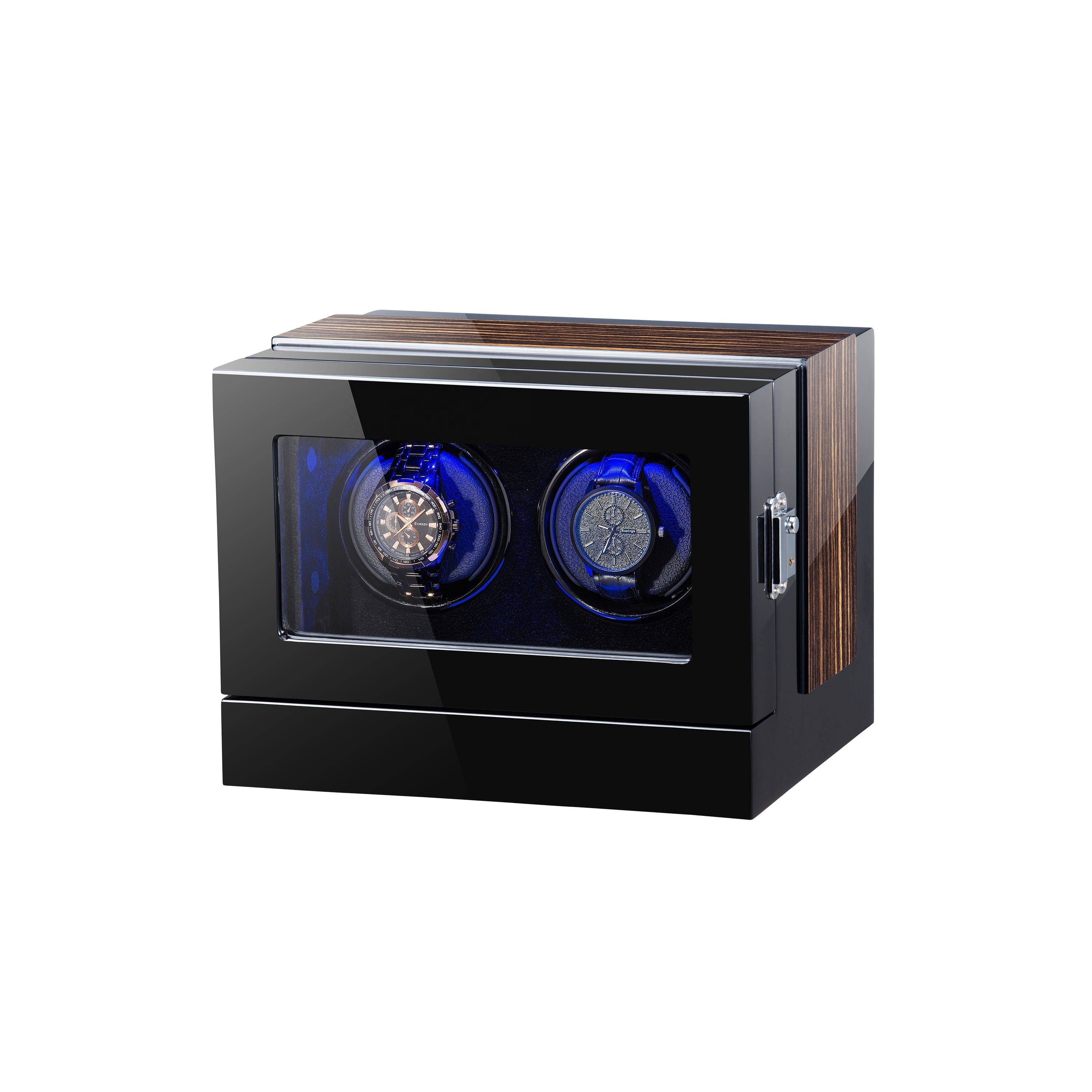 Watch winder safe with led light touch screen luxury watch winder box for two watches