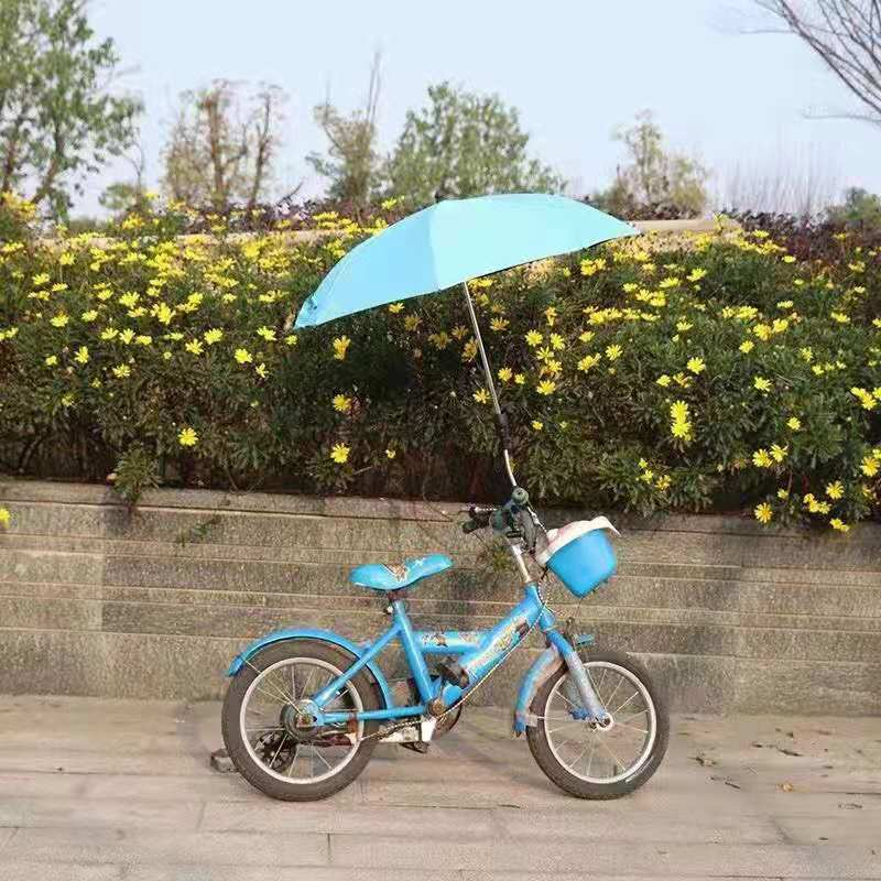 Portable Multi-functional Long Double Vent Canopy 3 Folding Beach Chair Bike Bicycle Umbrella with Clamp Holder