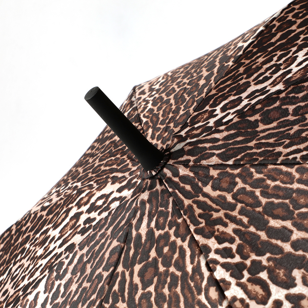 Fashion high end auto open manual close straight leopard print travel women umbrella