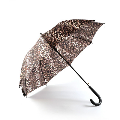 Fashion high end auto open manual close straight leopard print travel women umbrella