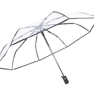 Wholesale custom LOGO printed clear transparent umbrella 3 folding