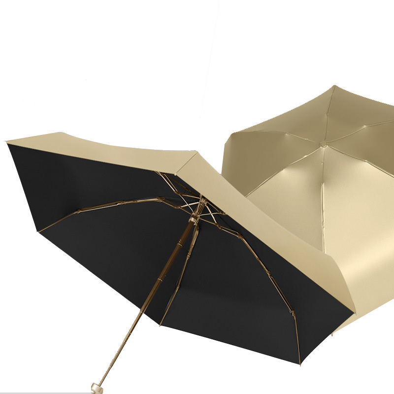 Super tiny pocket sunproof gold coating compact umbrella