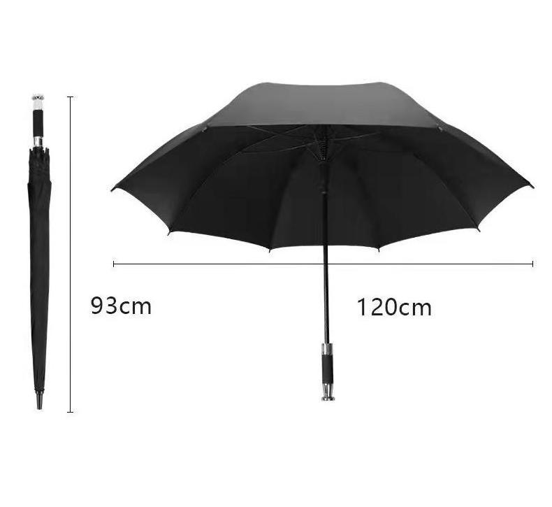 Straight big large sport golf umbrella double canopy umbrella wholesale with silver metal handle