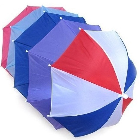 Promotional Customized Colorful Mini Foldable Rain Sun Hard Head Hat Umbrella 60cm Arch Length Manual Open