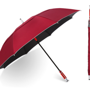 Custom printed logo layer large straight double canopy windproof golf umbrella