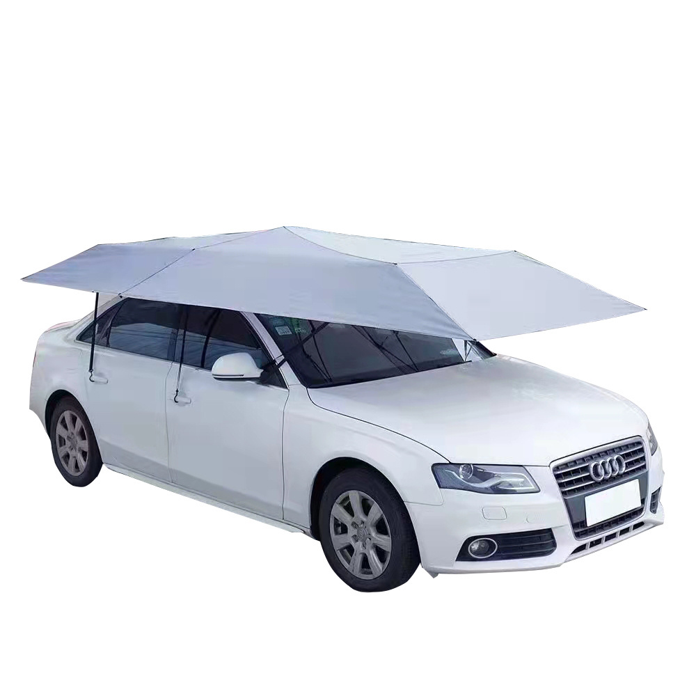 5M Factory Hot Sell Big Size Automatic Remote Control Car Umbrella Car Cover 3 Folding Umbrella Manual Open Close Plastic Pongee