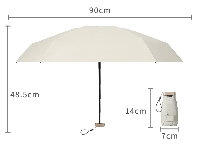 Cute Super Mini Five Fold Umbrella Rainy Day Pocket Umbrella