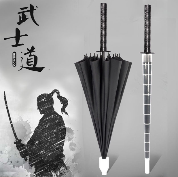 Household Sundries Sword Umbrella Bullet Proof Sword Umbrella Custom Advertising Sunny and Rainy Umbrella Black