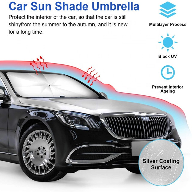 New Design UV Protection Sun Shade Interior Windshield Portable Car Foldable Sunshades Umbrella