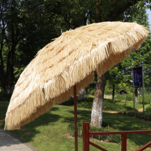 natural color outdoor palm beach plastic hawaii white tiki hula pp grass thatch outdoor straw umbrella