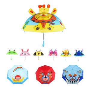 2022 lovely Cartoon Umbrella  Kid  Creative 3D Model Ear Child Umbrella with plastic handle small umbrella for kids