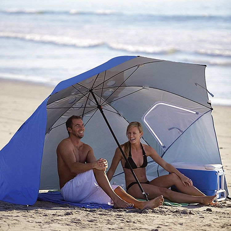 New products luxury SPF50 sunshade outdoor fishing sun and rain canopy beach umbrella tent pop up with side window