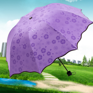 Meet Water Colour Changing Flowers Pattern Printing Magic Umbrellas Rain uv 3 Folding Umbrella For Women Designer