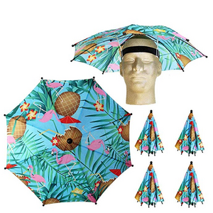 Promotional customized colorful mini small foldable rain sun head umbrella compact custom logo printed umbrella hat