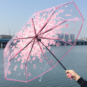 Kid's Bubble Dome Umbrella Transparent Clear Adult Umbrellas Gray Color Plastic Handle Manual Open,all in 1 for Children Support