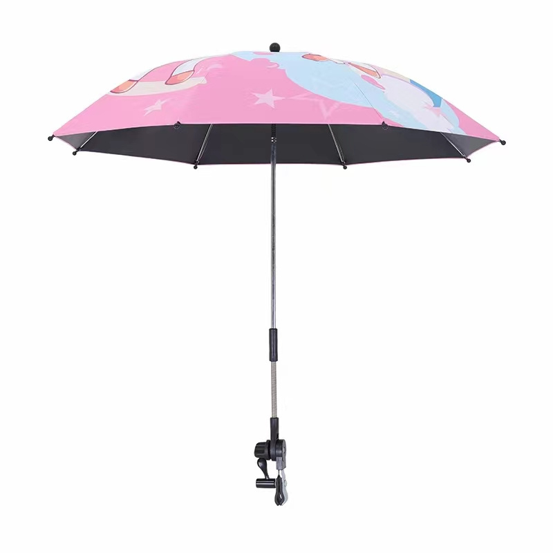 Baby unique design free arm sun protection adjustable umbrella with universal clamp for chair and baby stroller