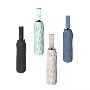 Wholesale custom 3 fold windproof travel rain umbrella automatic strong portable umbrella for men and women