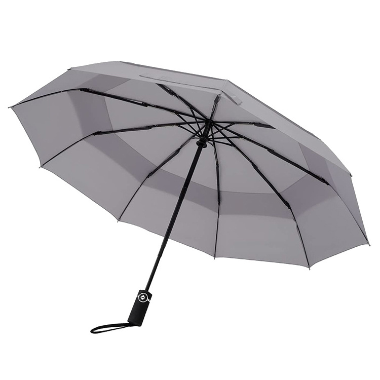 Hot sale 10 ribs automatic double layer travel umbrella windproof waterproof folding umbrella luxury umbrella