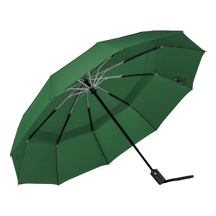 High quality colorful auto open close double layer 3 folding umbrellas with logo prints custom made