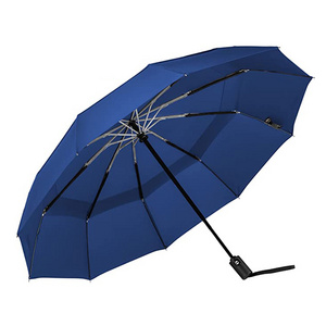 High quality colorful auto open close double layer 3 folding umbrellas with logo prints custom made