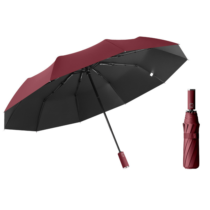 BSCI Factory special auto open close fully automatic travel promotion 3 folding UV protection umbrella