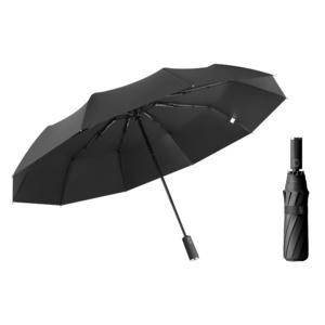 Automatic Umbrella Custom Logo Good Quality Rain Umbrella Portable Black UV coating Folding Sunshade Umbrella