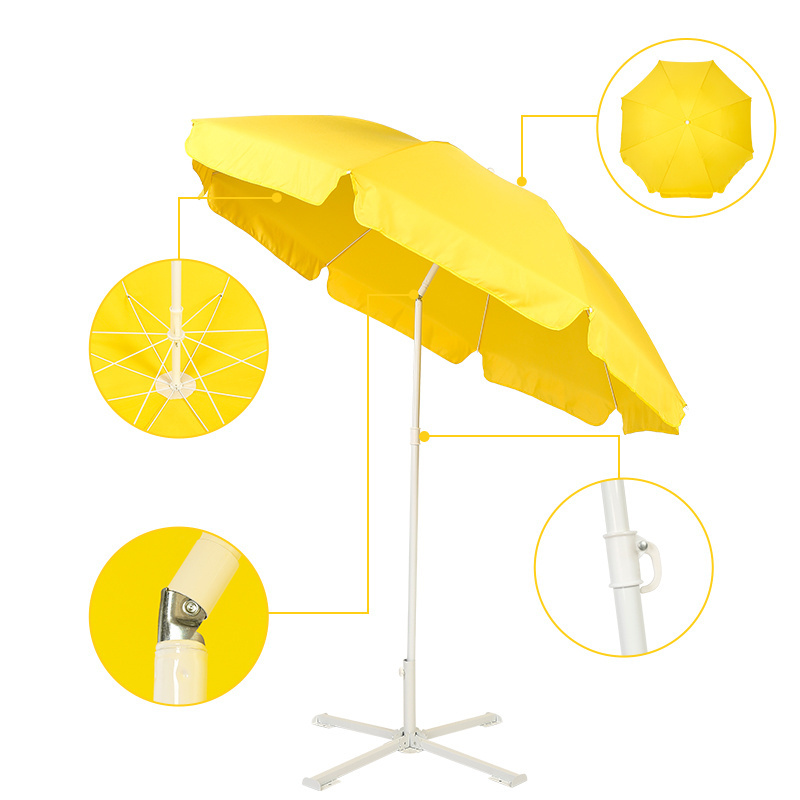 Hot sale outdoor portable fold yellow custom design large parasol patio pool sun umbrella for the beach