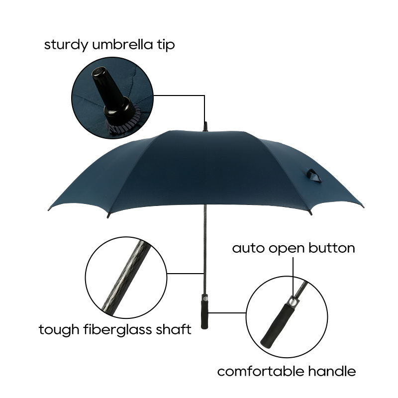 Factory custom extra large golf umbrella promotion personality windproof waterproof automatic open umbrella with logo