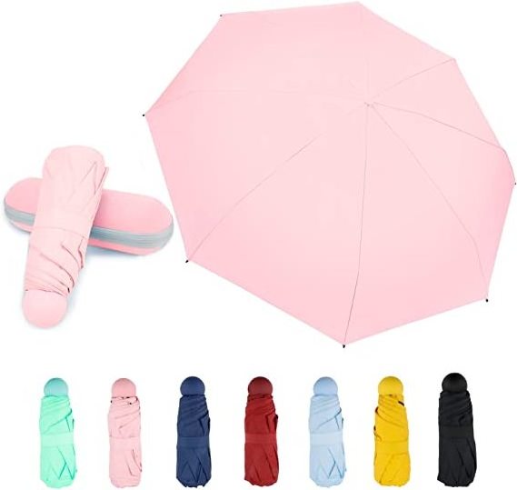 ultralight mini five fold 8 ribs uv proof umbrella capsule sunshade lady folding umbrella customization service