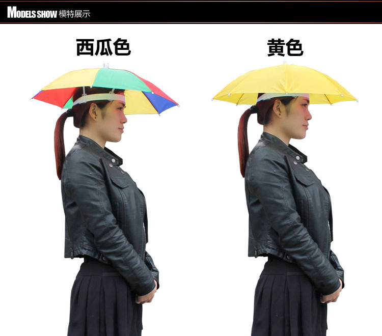 Factory wholesale export hat head wearing umbrella for fishing umbrella stall umbrella sunscreen