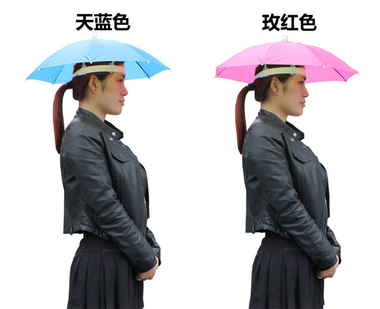 Factory wholesale export hat head wearing umbrella for fishing umbrella stall umbrella sunscreen