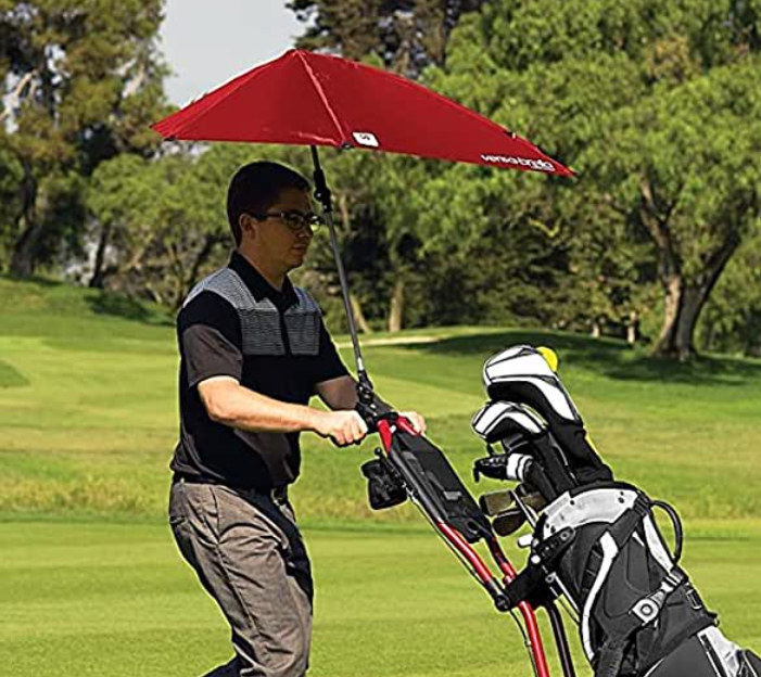 sport brella versa brella SPF 50+ Adjustable Umbrella with Universal Clamp for Chair, Stroller, Wheelchair, Golf Cart