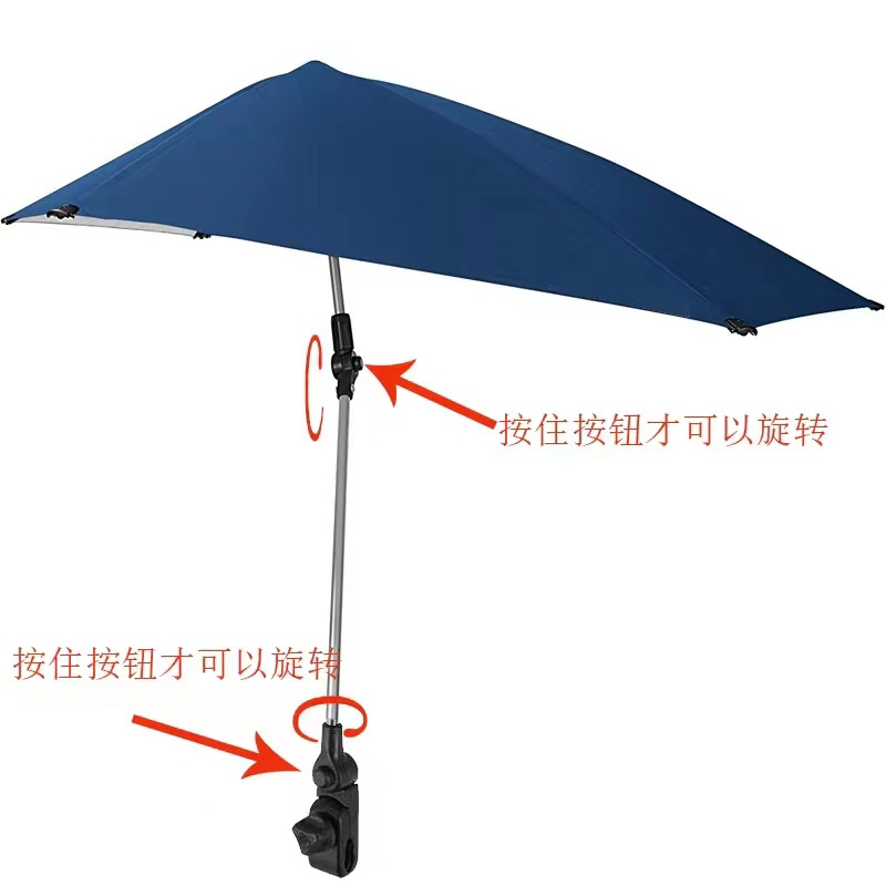 sport brella versa brella SPF 50+ Adjustable Umbrella with Universal Clamp for Chair, Stroller, Wheelchair, Golf Cart