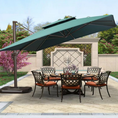 Outdoor Furniture Garden Double Canopy Umbrella Cantilever Large Parasol 3m square Patio Parasol Economic Umbrellas For Beach