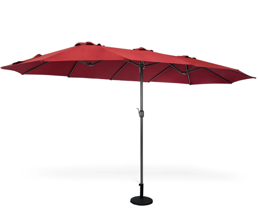 15FT Patio Outdoor Umbrella Market Umbrella Garden Parasol Double-sided Large Patio Twin umbrella