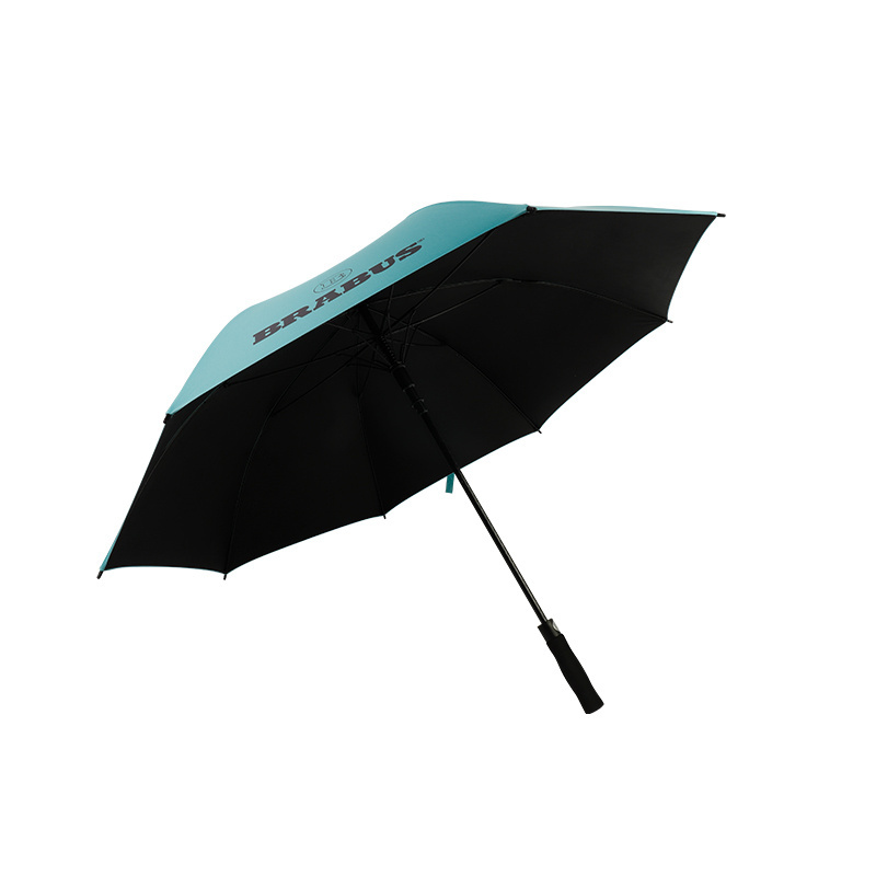 High quality luxury golf umbrella large size 30 inch windproof black coating sunshade logo custom straight paraguas automatic