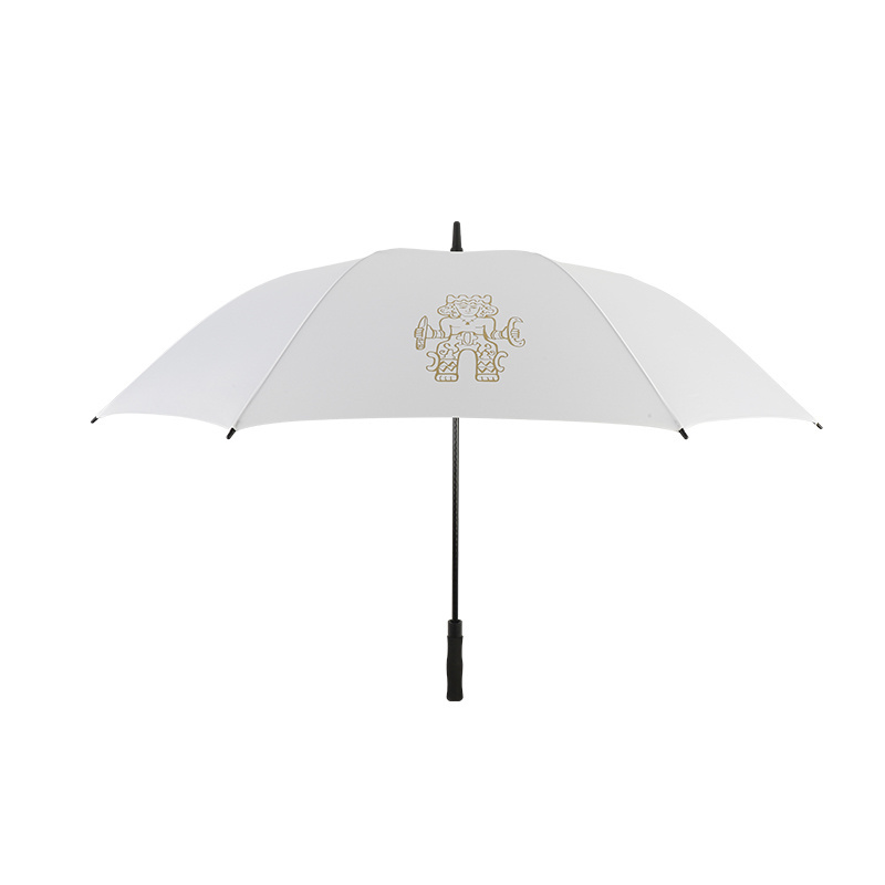 Factory wholesale custom printing 30 inch golf umbrella automatic open white logo straight market umbrella for the rain